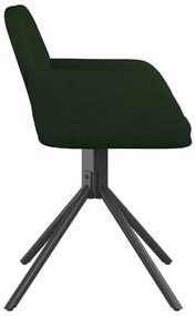 2 db sötétzöld bársony forgó étkezőszék