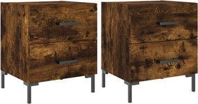 vidaXL 2 db füstös tölgy színű szerelt fa éjjeliszekrény 40x35x47,5 cm