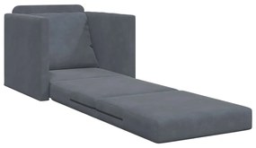 vidaXL Egyszemélyes Átalakítható Padló Kanapé Bársonyos 74x77x81 cm Sötétszürke