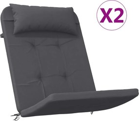 vidaXL 2 db antracitszürke oxford-szövet Adirondack-székpárna