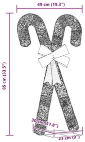 meleg fehér karácsonyi dekoráció Candy Cane 50 LED