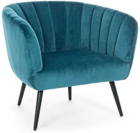 VANELLE design bársony fotel - kék/szürke