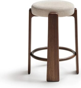 Bézs-sötét natúr színű kőrisfa bárszék (ülésmagasság 75 cm) Granite – Kave Home