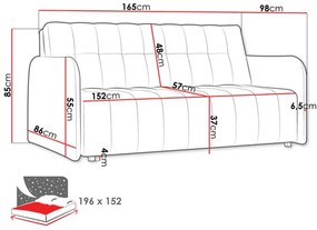 Széthúzható kanapé Clovea Grand IV (sötétkék) (tárolóhellyel). 1105489