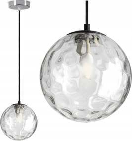 Mennyezeti Függő Lámpa Csillár Üveg Gömb Átlátszó EZ1 Króm Led