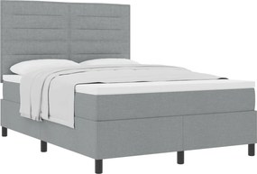 vidaXL Boxrugós ágy matracmal Világosszürke 140 x 200 cm szövet