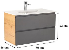 Vario Pull 80 alsó szekrény mosdóval