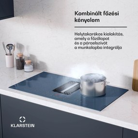 Klarstein AirJet FlexPro Down Air System, Indukciós főzőlap + páraelszívó, Flexi zóna, Booster