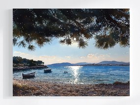 Canvas Vászonkép Tájkép Horvátország Ciovo Tengerpart Nap 100x75