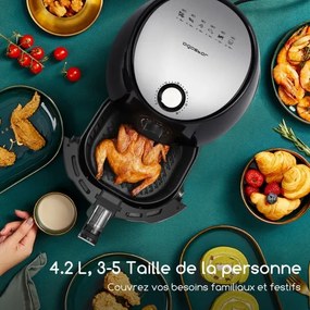 Aigostar - Forró levegős sütő 1500W/230V 3,5l fekete