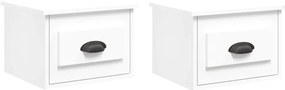 2 db fehér falra szerelhető éjjeliszekrény 41,5x36x28 cm