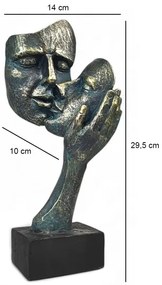 Asztaldísz 35x22x13 cm gyanta/patina