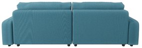 Türkiz kordbársony kinyitható sarokkanapé Sara – Ropez