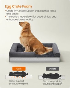 Ortopéd kutyafekhely levehető, mosható huzattal, csúszásmentes aljjal