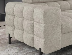 Krémszínű buklé kinyitható-tárolóhelyes sarokkanapé (jobb oldali-L alakú) Ferucce – ELTAP