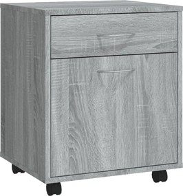 vidaXL szürke sonoma színű szerelt fa kerekes szekrény 45 x 38 x 54 cm
