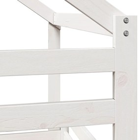 fehér tömör fenyőfa galériaágy létrával és tetővel 80 x 200 cm