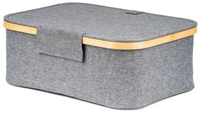 G21 tárolódoboz 40 x 30 x 15 cm, bambusz, fedéllel, szürke