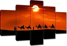 Vászonkép 150x105 Karaván naplemente