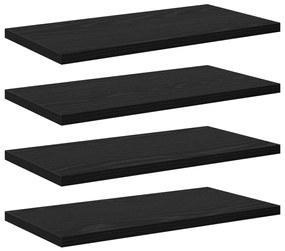Polcozó Deszkák - 4 db Fekete tölgy, 40x20x1.5 cm, mérnöki fából készült.