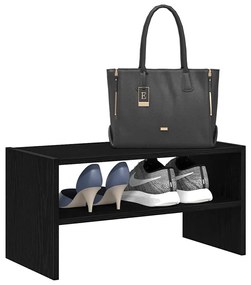 vidaXL cipőtartó állvány egymásra rakható fekete tölgy 60x30x30,5 cm