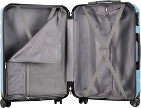 BONTOUR “spinner” közepes duplakerekes gurulós bőrönd, jégkék