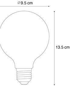 5 db E27 Dimmelhető LED izzó G95 5W 450lm 3000K