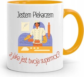 Sárga Bögre Péknek Pék Vagyok Ajándék fényképes nyomtatással