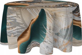 Abrosz Kerek Dekorációs Asztalra 150 CM Foltálló Kör Levél Minta 111