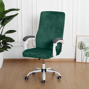 Forgószék Huzat (XL-es, bársonyos, 1 részes, rugalmas, mosható, sötétzöld)