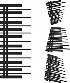 Fürdőszobai radiátor Pianino 1280x570 Fekete Matt Bal