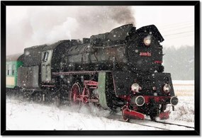 Poszterek keretben 60x40 Vonat Ol49-59 télen
