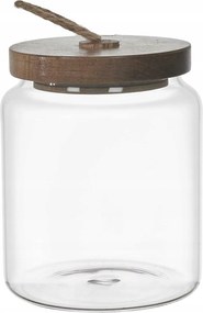 Üveg tároló akác fedéllel 13 cm