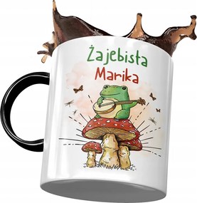 Fekete Bögre Marika Feleség Barátnő Ajándék Nyomtatott Fotóval