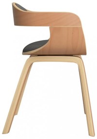 vidaXL 4 db világosszürke hajlított fa és szövet étkezőszék