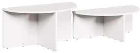 Dohányzóasztal 2 pcs Fehér 79 x 39.5 x 40 cm Tömör fenyőfa