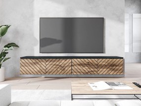 TV szekrény Dlana 180 MDF (fekete grafit + wotan tölgy) . 1106213