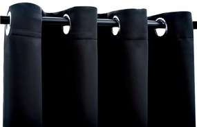 vidaXL fekete sötétítőfüggöny fémkarikákkal 290 x 245 cm