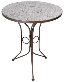 Mediterrán stílusú kerámia összecsukható asztal, 60 cm átmérőjű
