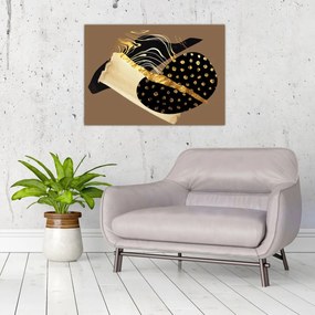 Üveg kép - Absztrakció aranybarna N⁰1 (70x50 cm)