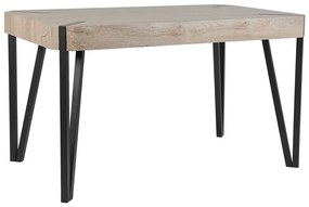 Modern Tópszínű És Fekete Asztal 130 x 80 cm CAMBELL Beliani