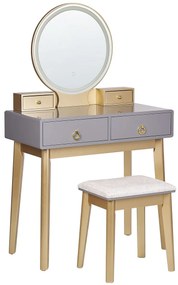 Fésülködő asztal Fedro (szürke) (LED világítással). 1075089