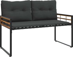 vidaXL Fa réteg pad párnával Egyszínű Tompa szürke 114 x 55 x 77 cm