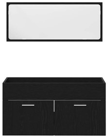 Fürdőszoba bútor szett 2 pcs Fekete tölgy 90 x 38.5 x 46 cm