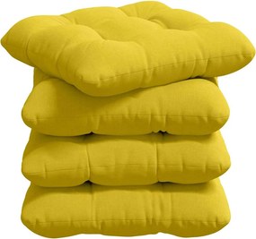 vidaXL Ülőpárnák 4 pcs Világos sárga 45 x 45 x 12 cm szövet