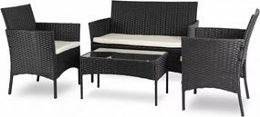 MISSISSIPI kerti bútor szett, fekete-bézs – raktárról