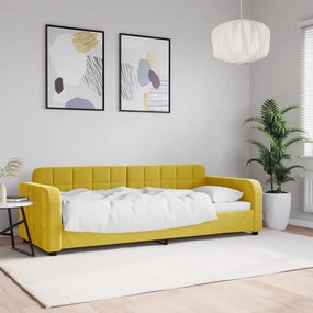 sárga bársony kanapéágy 80 x 200 cm