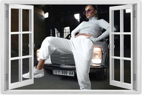 Poszterek 60x40 Fehér klasszikus Mercedes 200