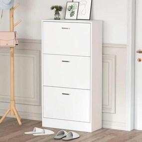 Cipős szekrény 3 részes, fehér színben