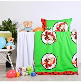EMI zöld méhecskés gyermek ágyneműhuzat, Párna 45x65